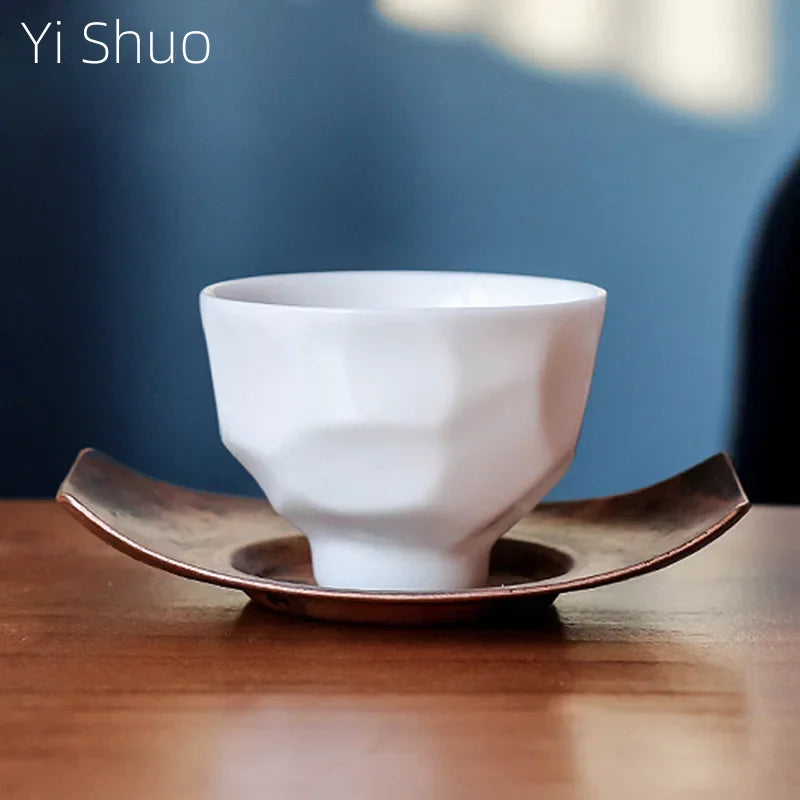 Klassische Weiße Keramik Teetasse Für Teerituale