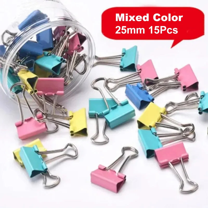 Farbenfrohe Metall Datei Clips im 4er-Set – Stark, rostfrei - vielseitig bis 32mm