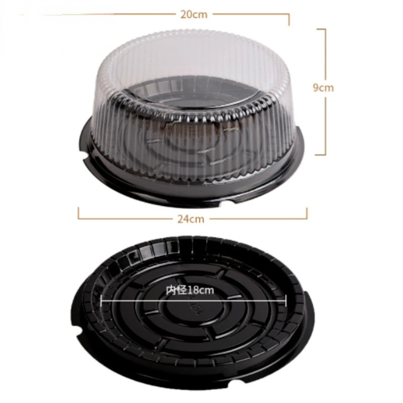 10er Set wiederverwendbare transparente Kuchenboxen in 6 und 8 Zoll