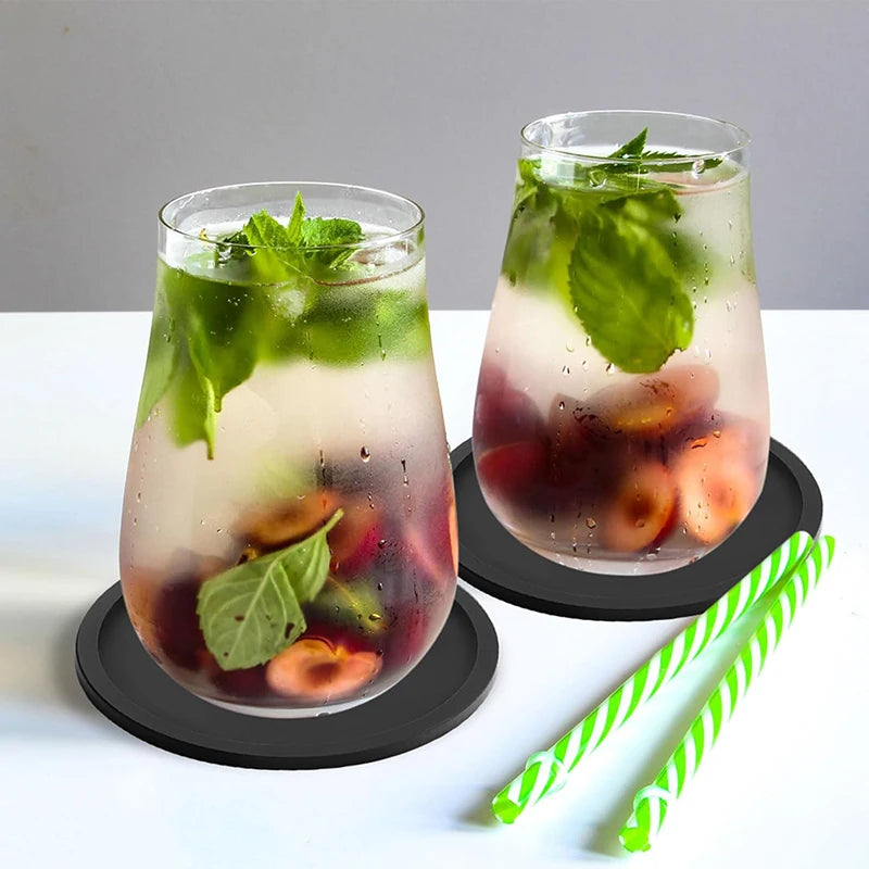 8er Set Silikon Untersetzer 10cm Rund Hitzebeständig Rutschfest Kaffee Tee