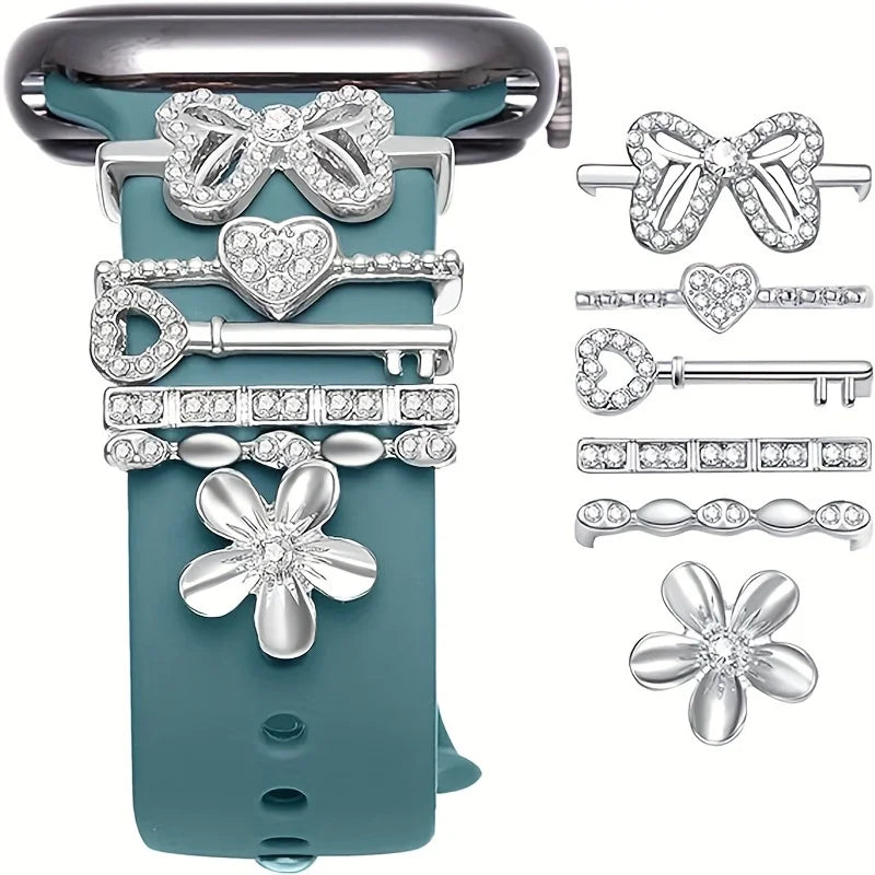 Trendige, skurrile, herzförmige, dekorative Uhrenarmbandschnallen mit Schlüsselmotiv und dekorative Schlaufen im Cartoon-Stil für einen modischen Handgelenk-Akzent-Yabubest - Home & More