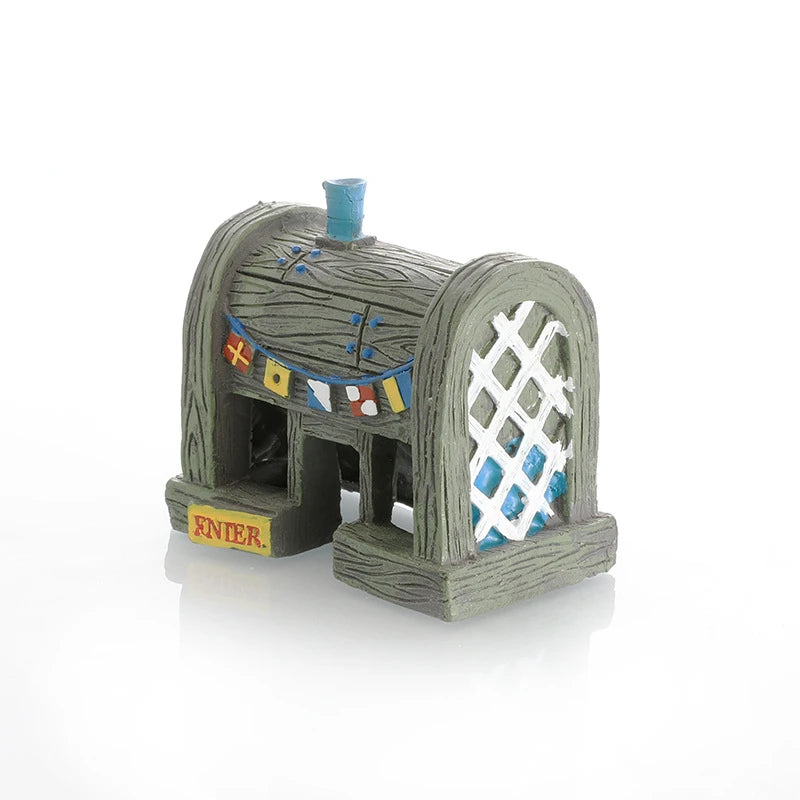 6er Aquarium Deko Set Cartoon Figuren Ananas Haus für Fische Garnelen