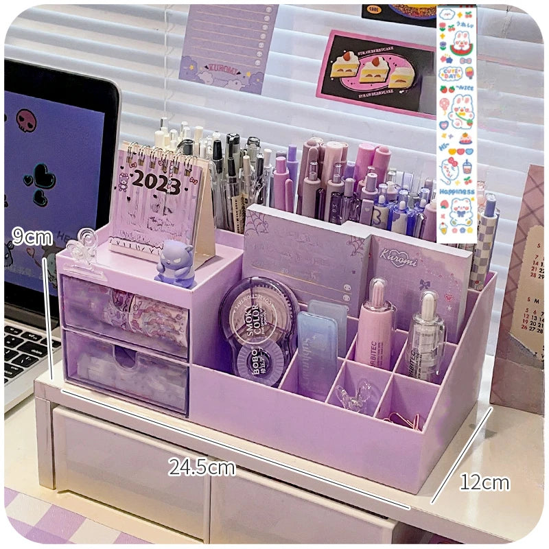 Kawaii Schreibtisch Organizer mit 9 Fächern – Stifte & Schreibwaren Aufbewahrung