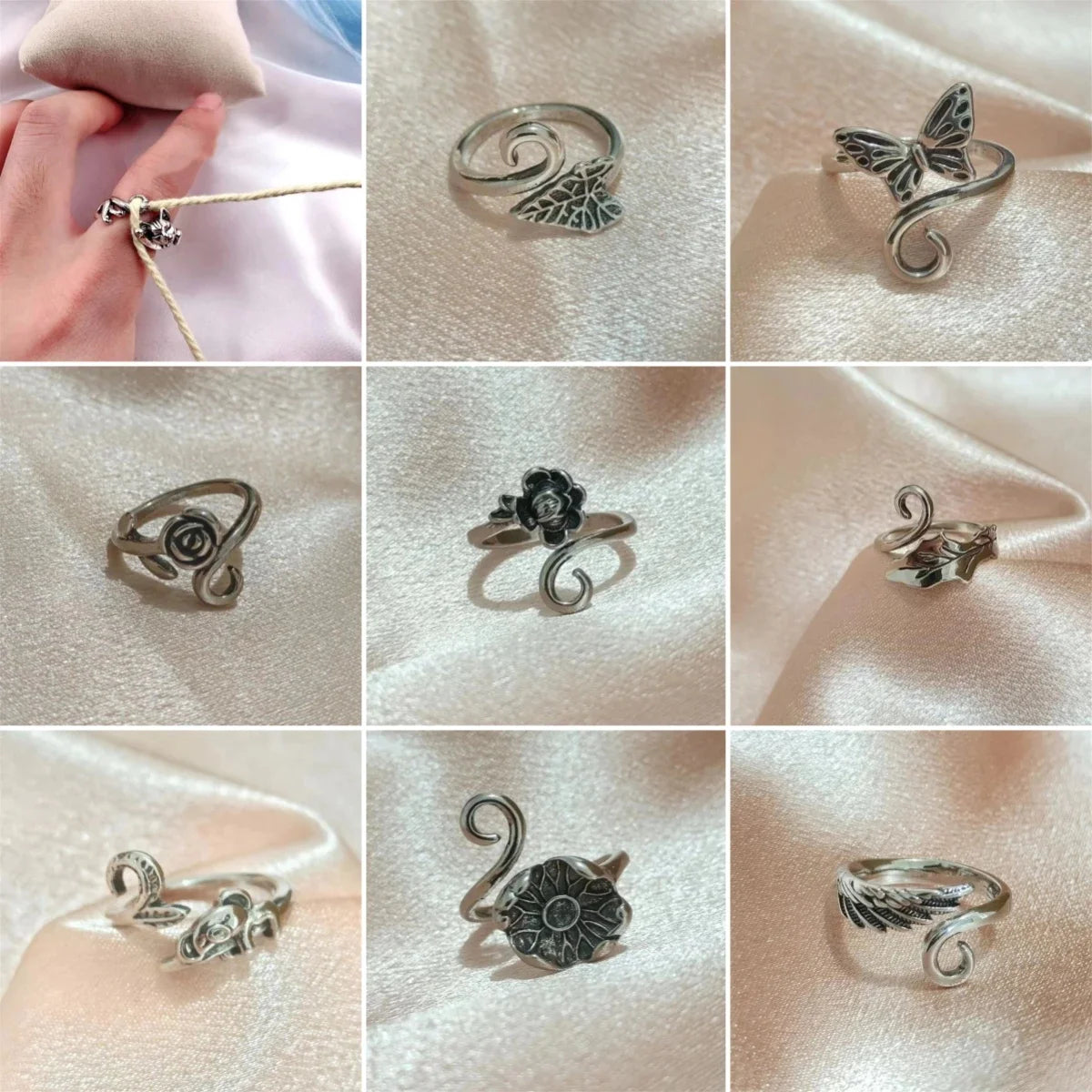Einstellbare Häkeln Spannung Ringe 2er Set Garn Führungsringe