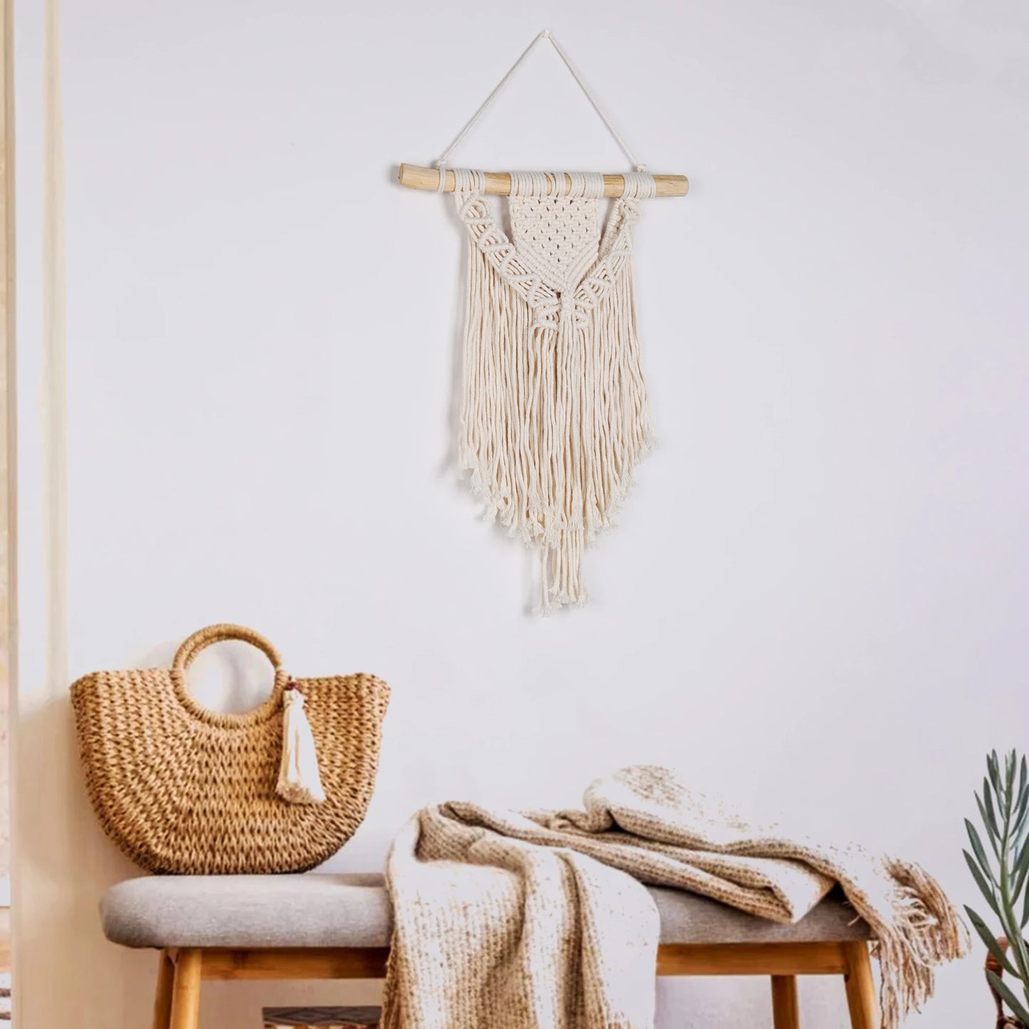 Makramee Wandbehang geometrisch, Boho-Stil, 55 x 70 cm - Yabubest - Home & More