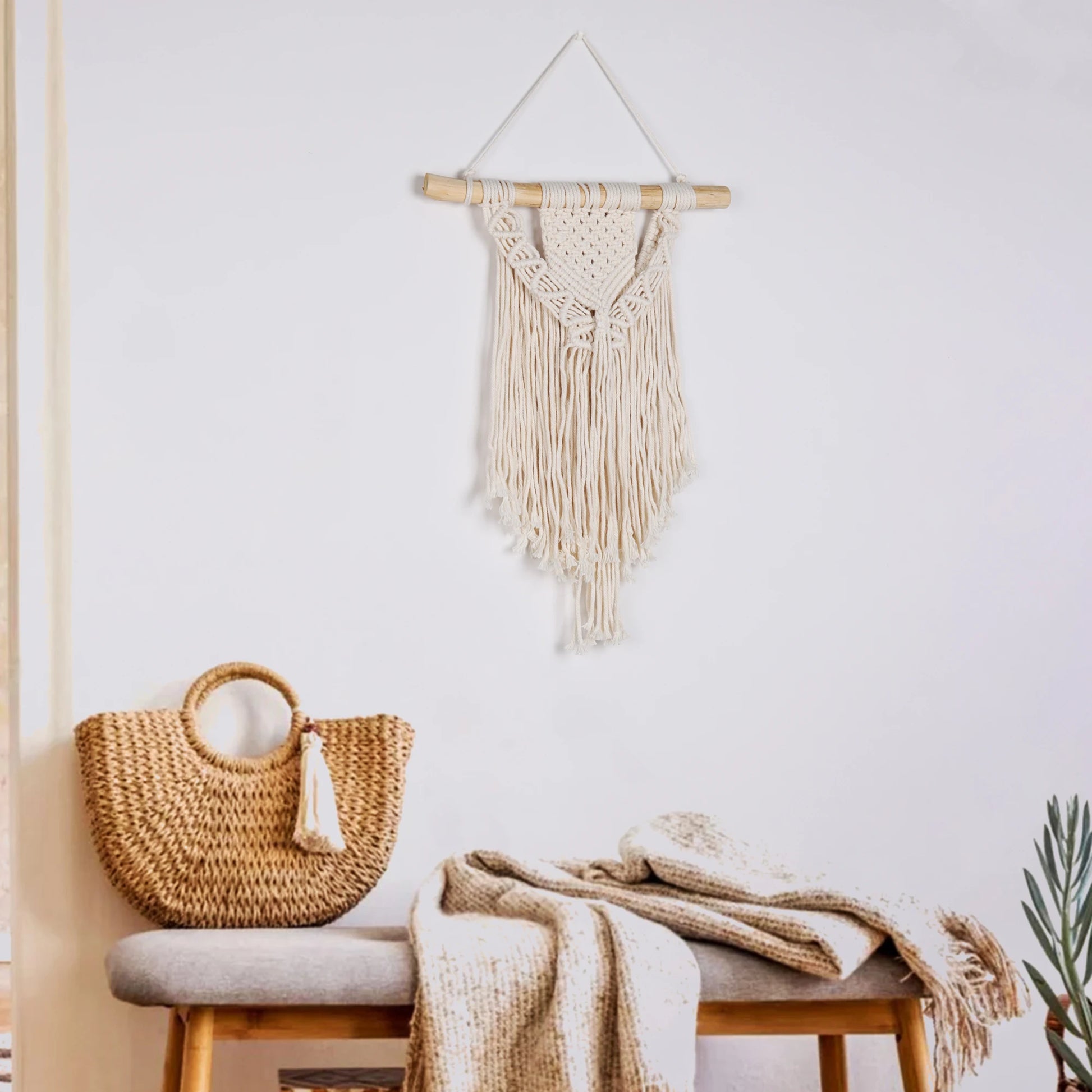 Makramee Wandbehang geometrisch, Boho-Stil, 55 x 70 cm - Yabubest - Home & More