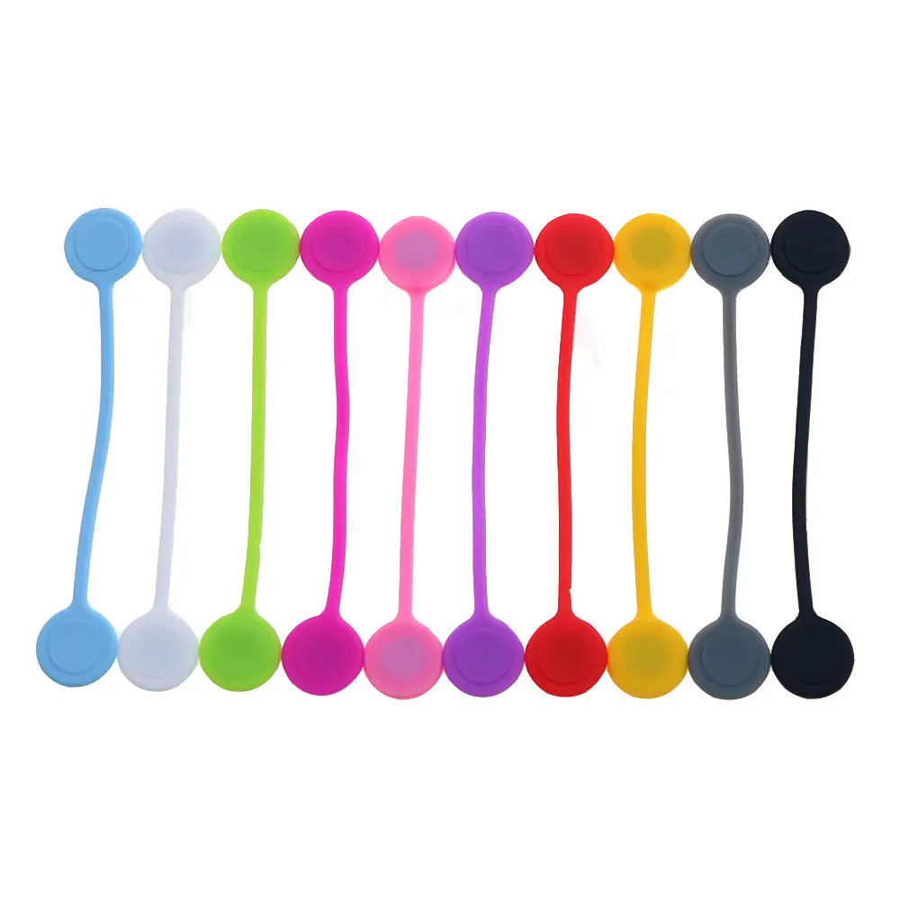5x Magnetische Silikon Kabelbinder: Organizer, Buchmarker, Universalhelfer