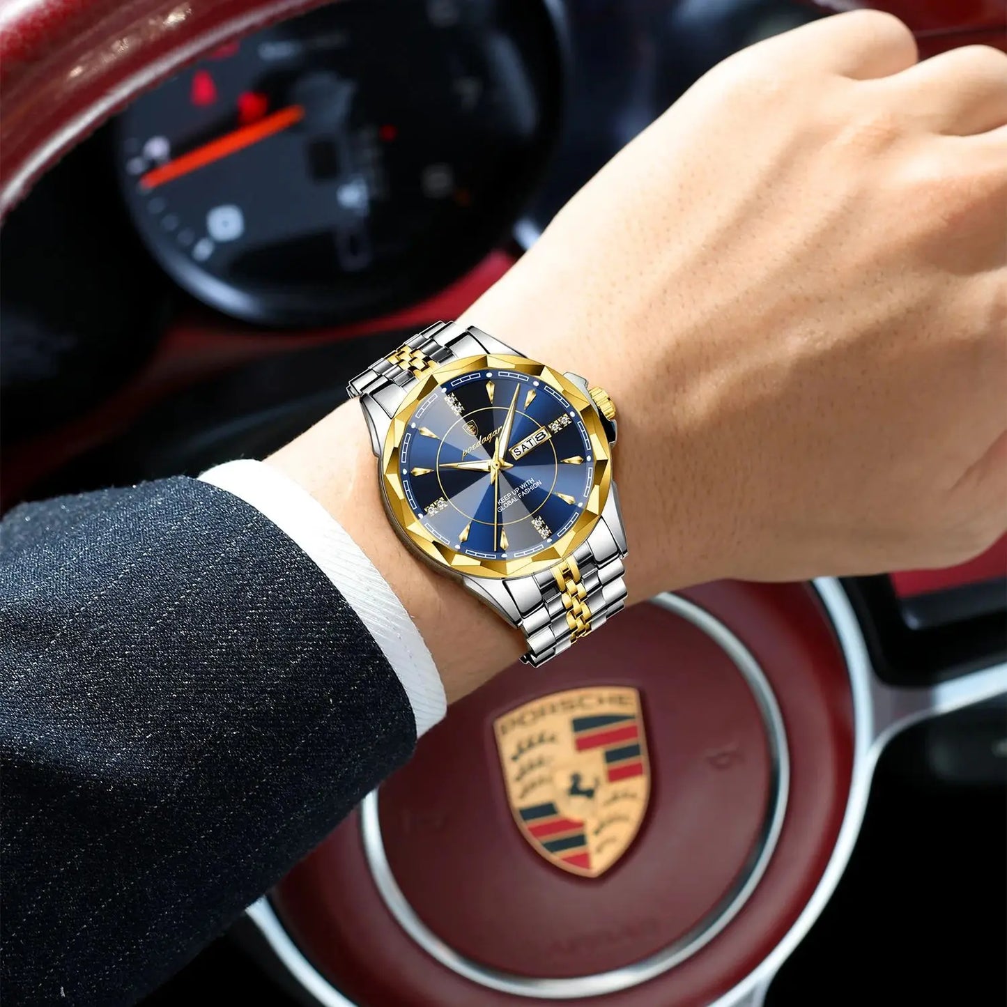 Luxus Herren Quarzuhr Wasserdicht Edelstahl Business Armbanduhr