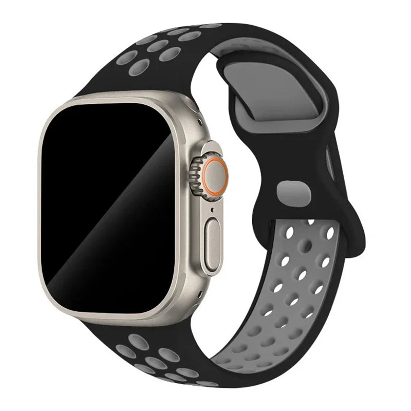 Sportliches Silikonarmband kompatibel mit Smartwatch 38-49 mm Modelle
