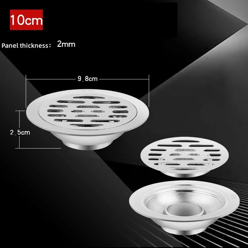 Edelstahl Bodenablauf mit Haarfänger Geruchshemmend für Dusche und Bad