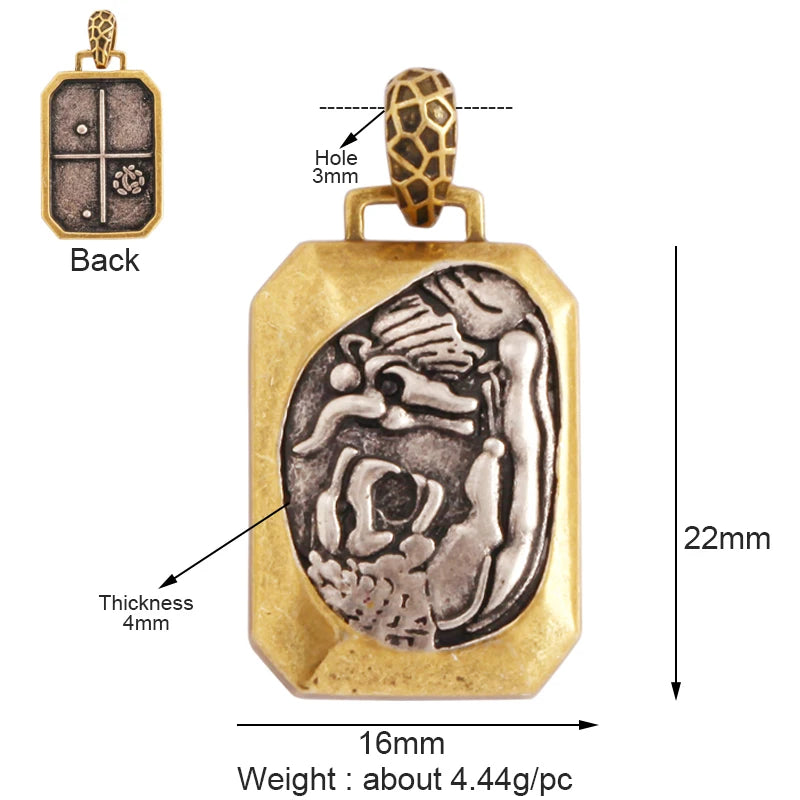 Eleganter Anhänger im antiken Gold Design als Schmuckzubehör-Yabubestshop