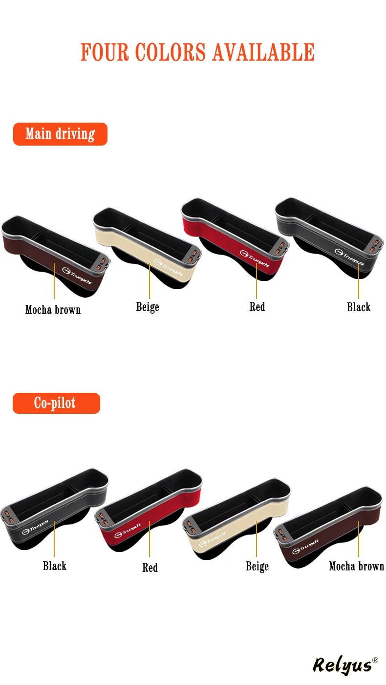 Auto Sitz Spalt Organizer mit USB Ladefunktion & Atmosphäre Lampe