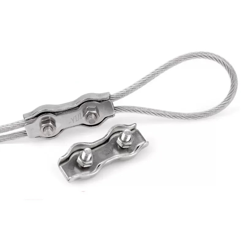 Sichere Edelstahl-Drahtseil-Clips M2-M6, wasserdicht - rostfrei, 1-5 Stück