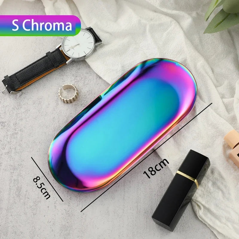 Edelstahl Tablett für Kosmetik und Schmuck – Modern & Praktisch-Yabubest - Home & More