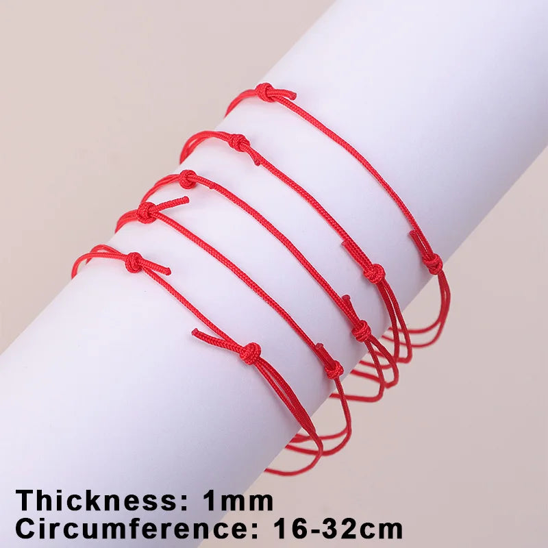 10-50 Stk. Rotes Schnurarmband Glück Erfolg Schutz Amulett Paare
