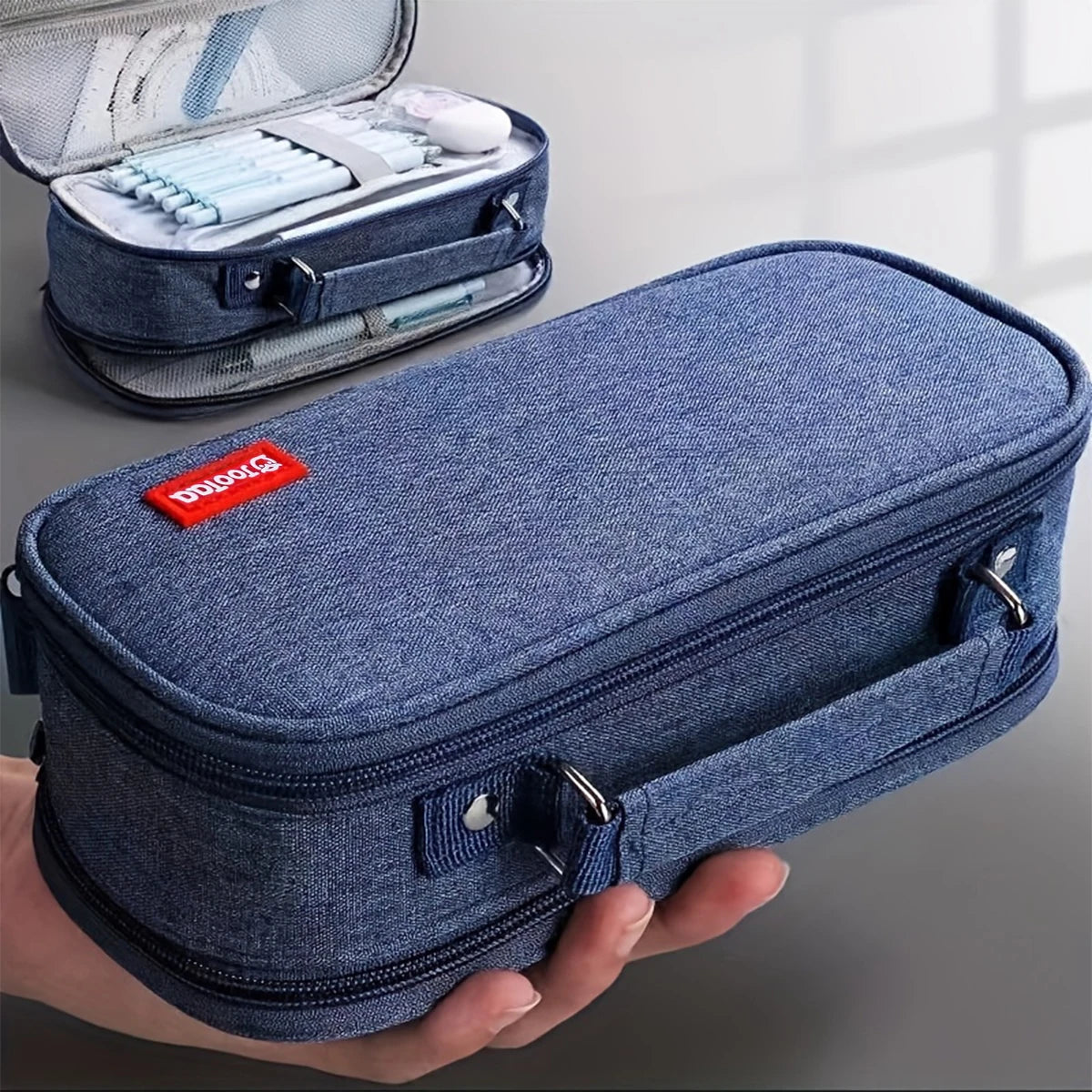 Tragbares Federmäppchen mit großer Kapazität und multifunktionaler Aufteilung