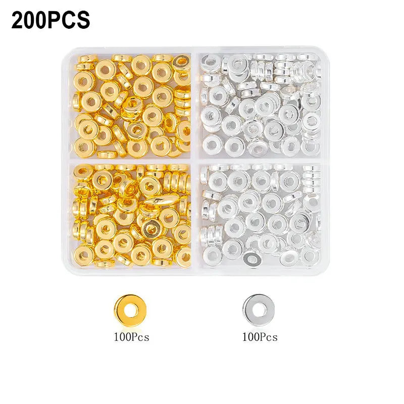 4 Farben CCB Spacer Perlen Kit mit 6 Stilen für Schmuck DIY Handwerk