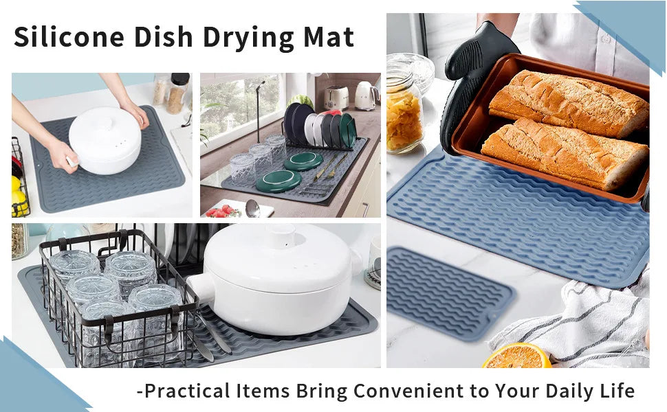 Küchenarbeitsplatte Silikon rutschfest Entwässerung Trockenunterlage faltbar