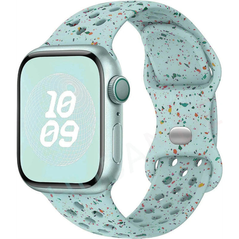 Sportliches Silikonarmband kompatibel mit Smartwatch 38-49 mm Modelle