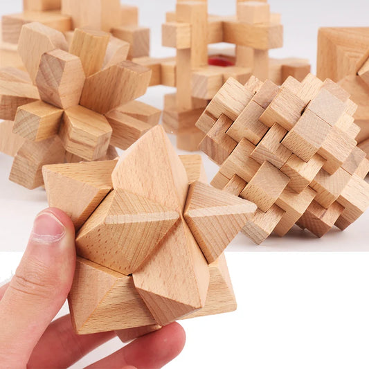 Holz Kong Ming Lock Lu Ban IQ Brain Teaser Lernspielzeug für Kinder