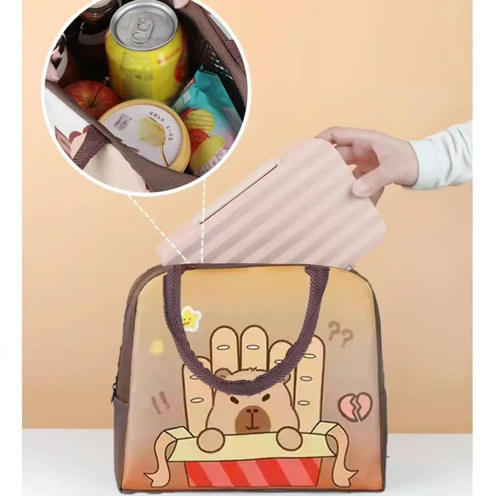 Isolierte Lunchtasche mit lustigem Cartoon Motiv fuer Kinder
