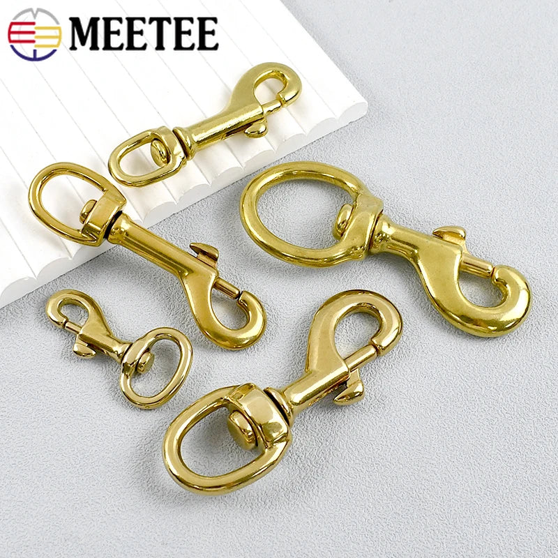 Massiver Messing Karabinerverschluss 10 30 mm drehbar für Taschen Gürtel