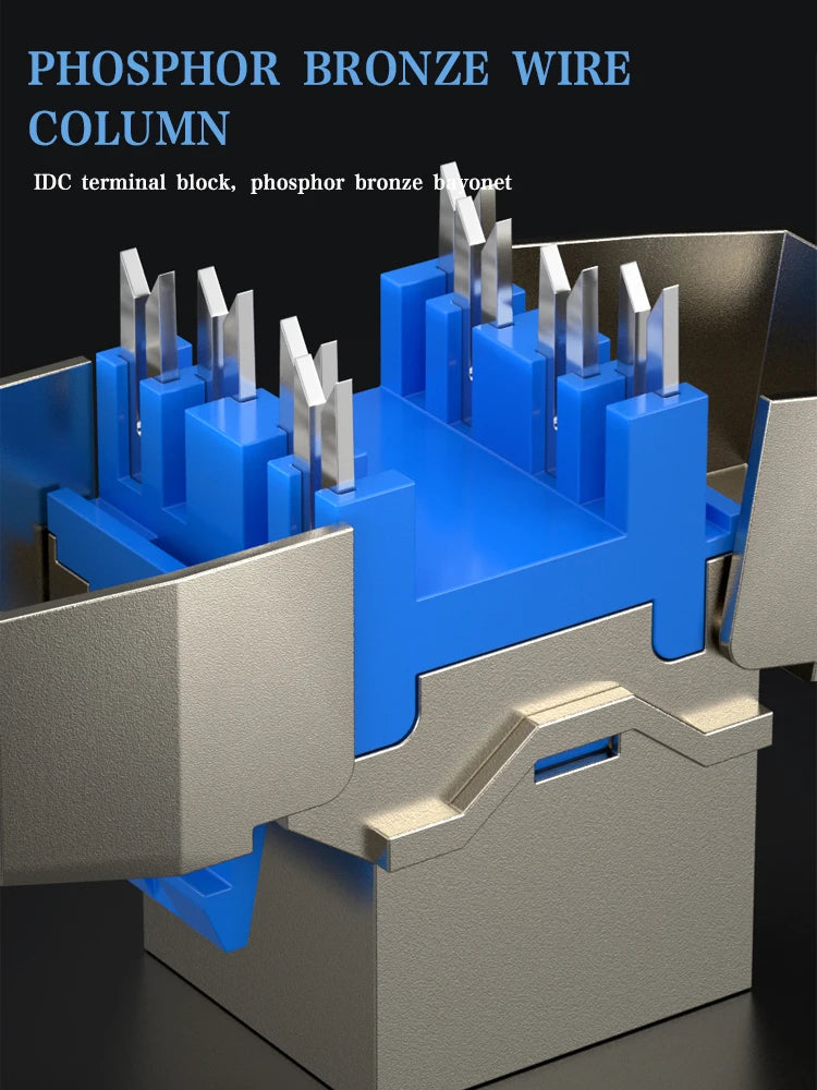 Abgeschirmte RJ45 Keystone Buchse Cat6a Cat7 Cat8 Zinklegierung Modul