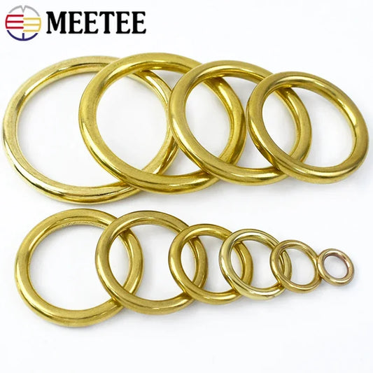 Massiver Messing O-Ring Schnalle 8-51mm für Hundeleine Gurtband 2/5/10 Stk.