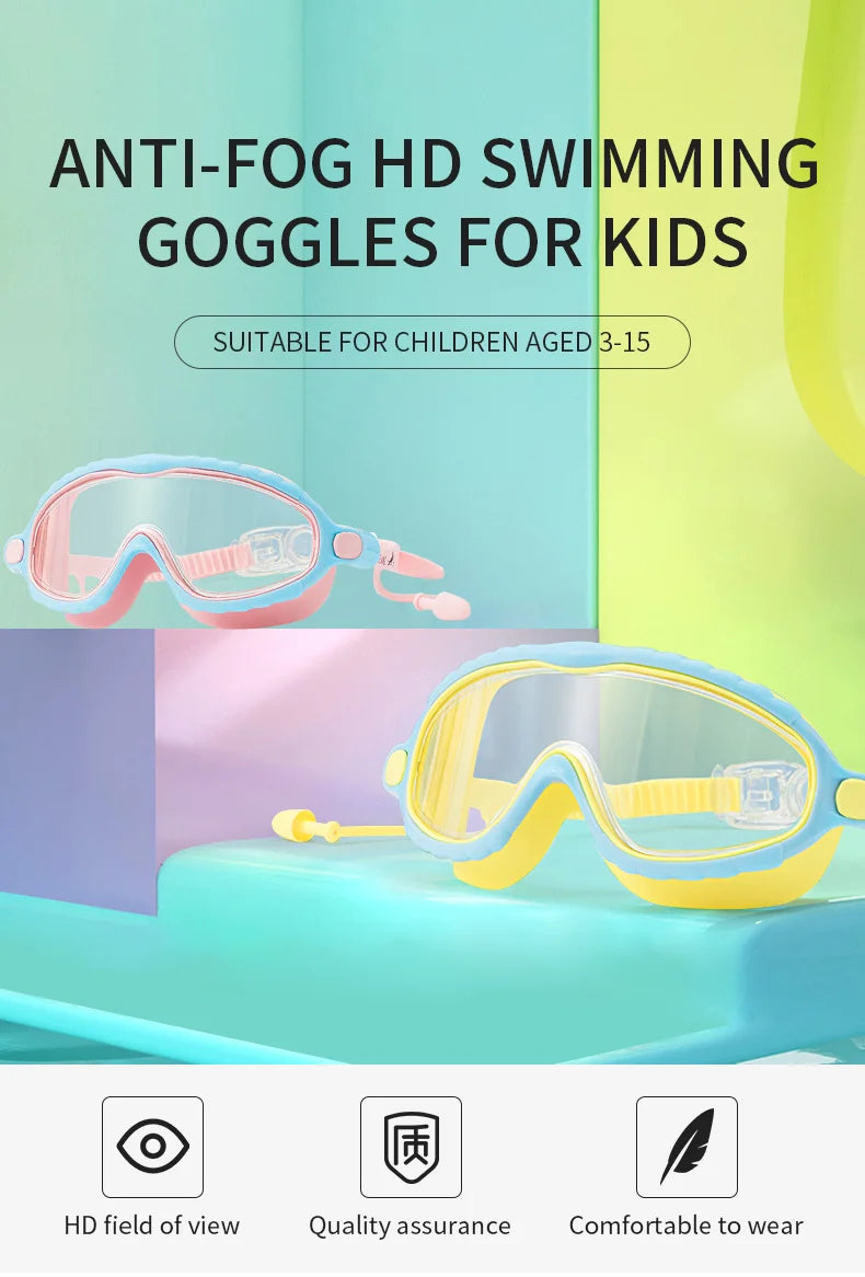 Kinder Schwimmbrille aus Silikon beschlagfrei auslaufsicher für 3-15 Jahre