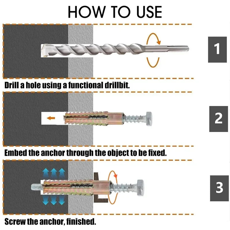 Vielseitiger Stahl Wandanker mit Schrauben für Holz und Beton