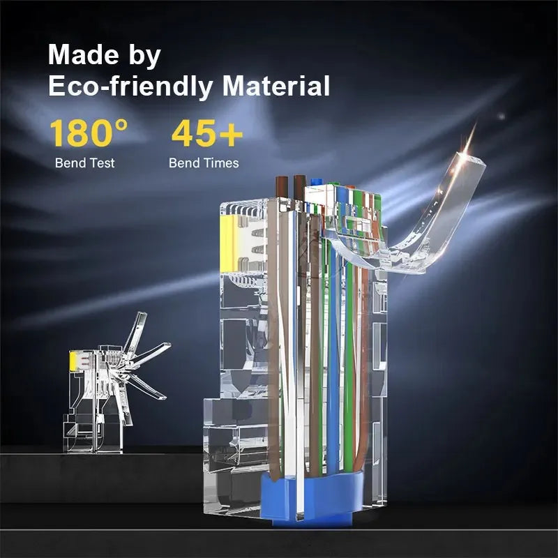 RJ45 Pass Through-Steckverbinder für Cat5e Cat6 Netzkabel Crimp Modular