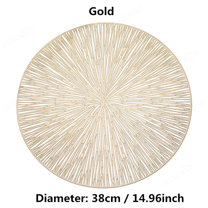 Modernes rundes Tischset Polyester Feuerwerk Design abwischbar rutschfest