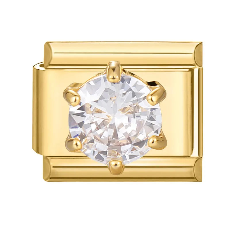 Elegantes Edelstahl Charm Armband mit Zirkon für Frauen