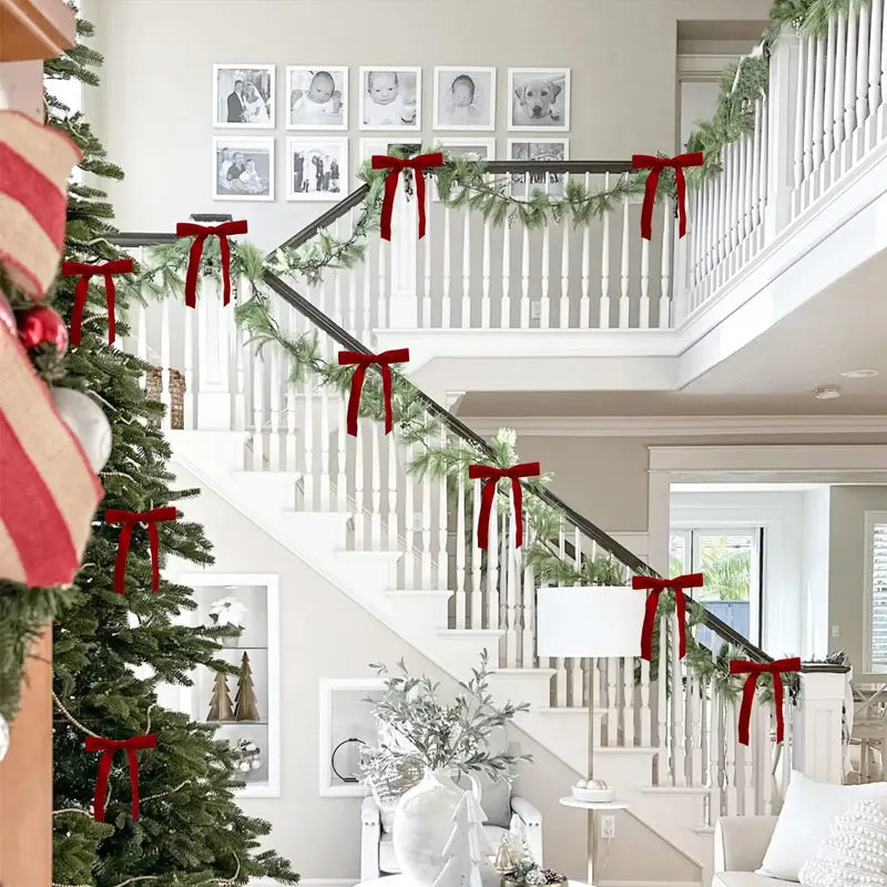 12er Vintage Samt Schleifen Set für Weihnachtsbaum und Geschenke