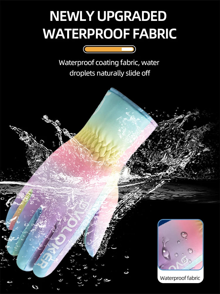 Warme wasserdichte Kinder Skihandschuhe mit Fleece und Reißverschluss