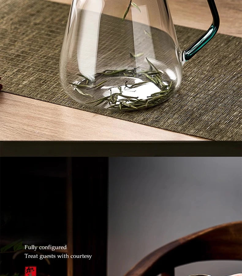 GIANXI Glas Teekanne mit Halbmond Filter und Keramik Heizung