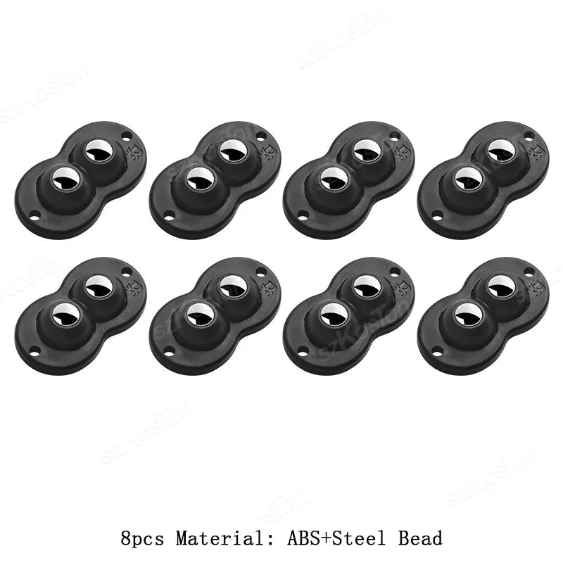 Selbstklebende Mini Lenkrolle aus ABS mit Stahl- oder Nylonkugeln, 360° Drehbar