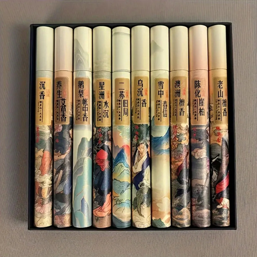 Aromatisches Set mit 400 Holzduftstäbchen in Geschenkbox