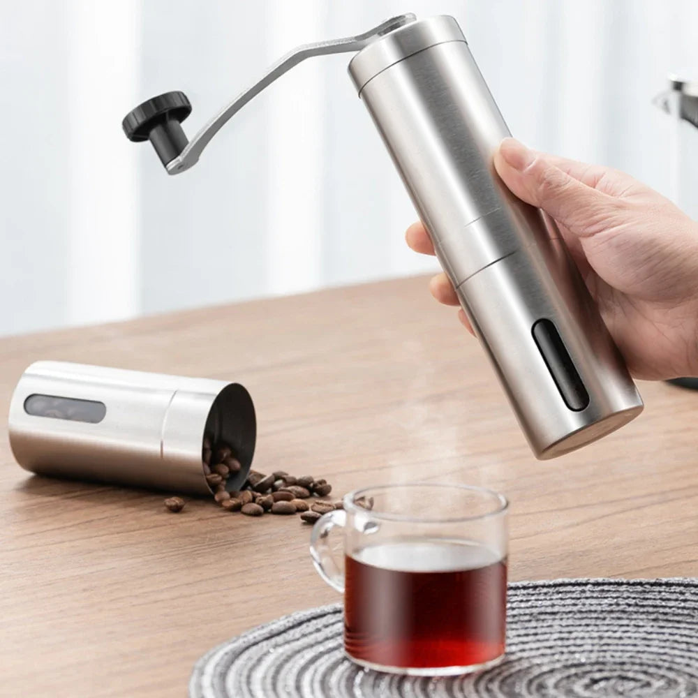 Manuelle Kaffeemühle aus Edelstahl mit Keramikmahlwerk