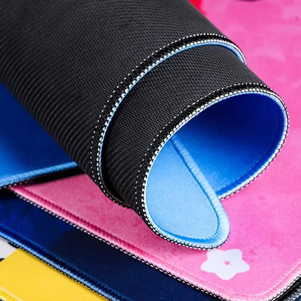 Grau XXL Mauspad mit Overlock Kante für Schreibtisch und Gaming
