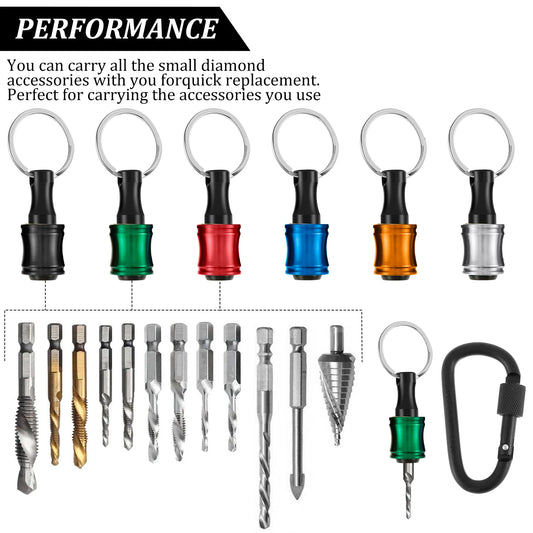 Robustes Sechskantschaft Schraubendreher Bithalter Set mit Karabinern