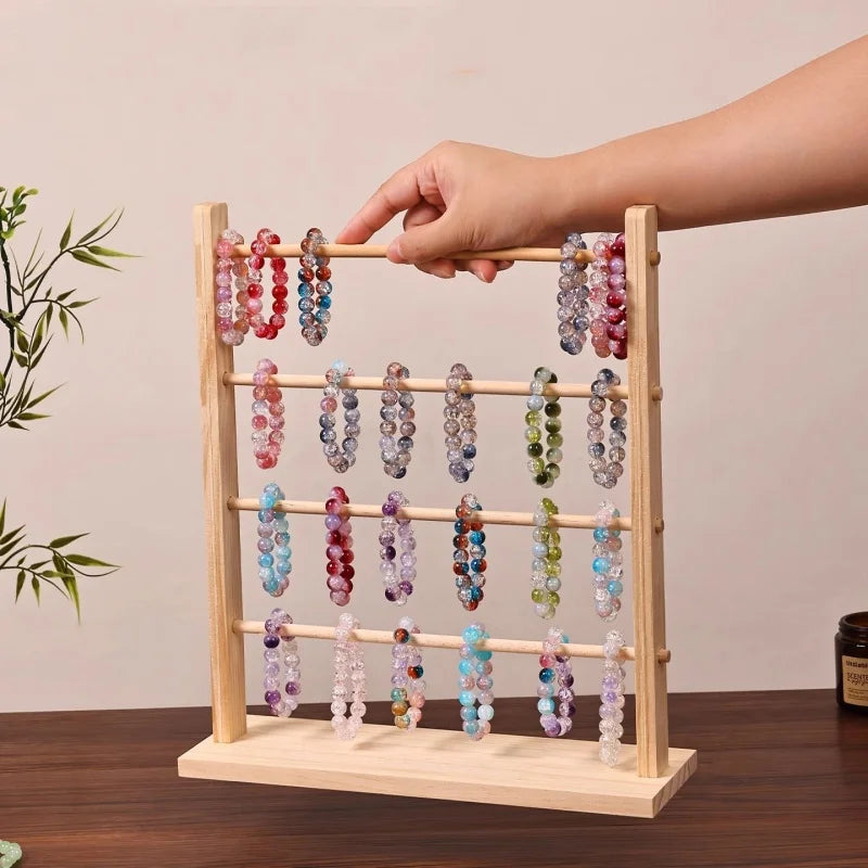 Abnehmbarer Schmuckhalter aus Holz mit 2 bis 6 Etagen