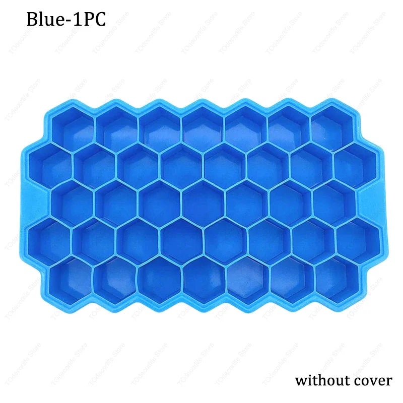 Premium Silikon Eiswürfelformen mit Deckel – Sechseckig, Wiederverwendbar