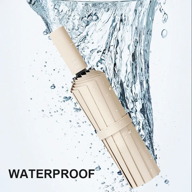 Großer 24-Knochen Automatikschirm UV-Schutz faltbar Regenschirm Erwachsen