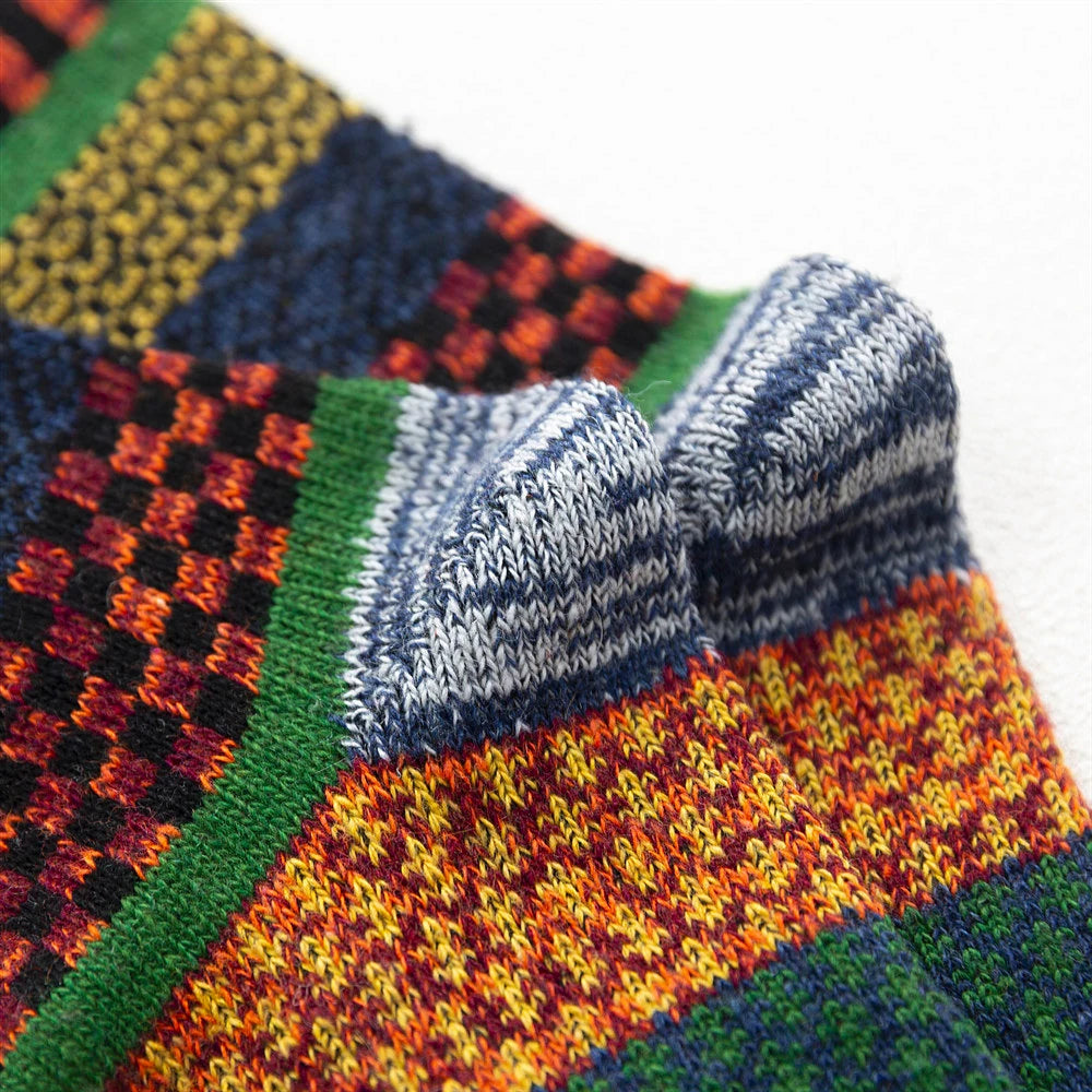 5 Paar warme dicke Herrensocken im Retro Stil EU38 44