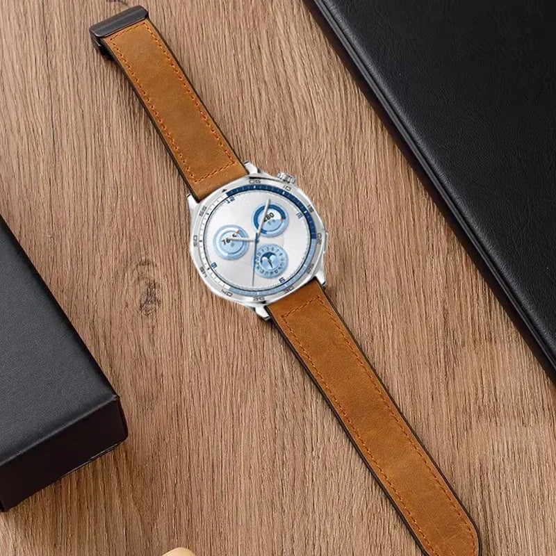 Magnetisches 20/22mm Leder - Silikon Uhrenarmband für Smartwatches