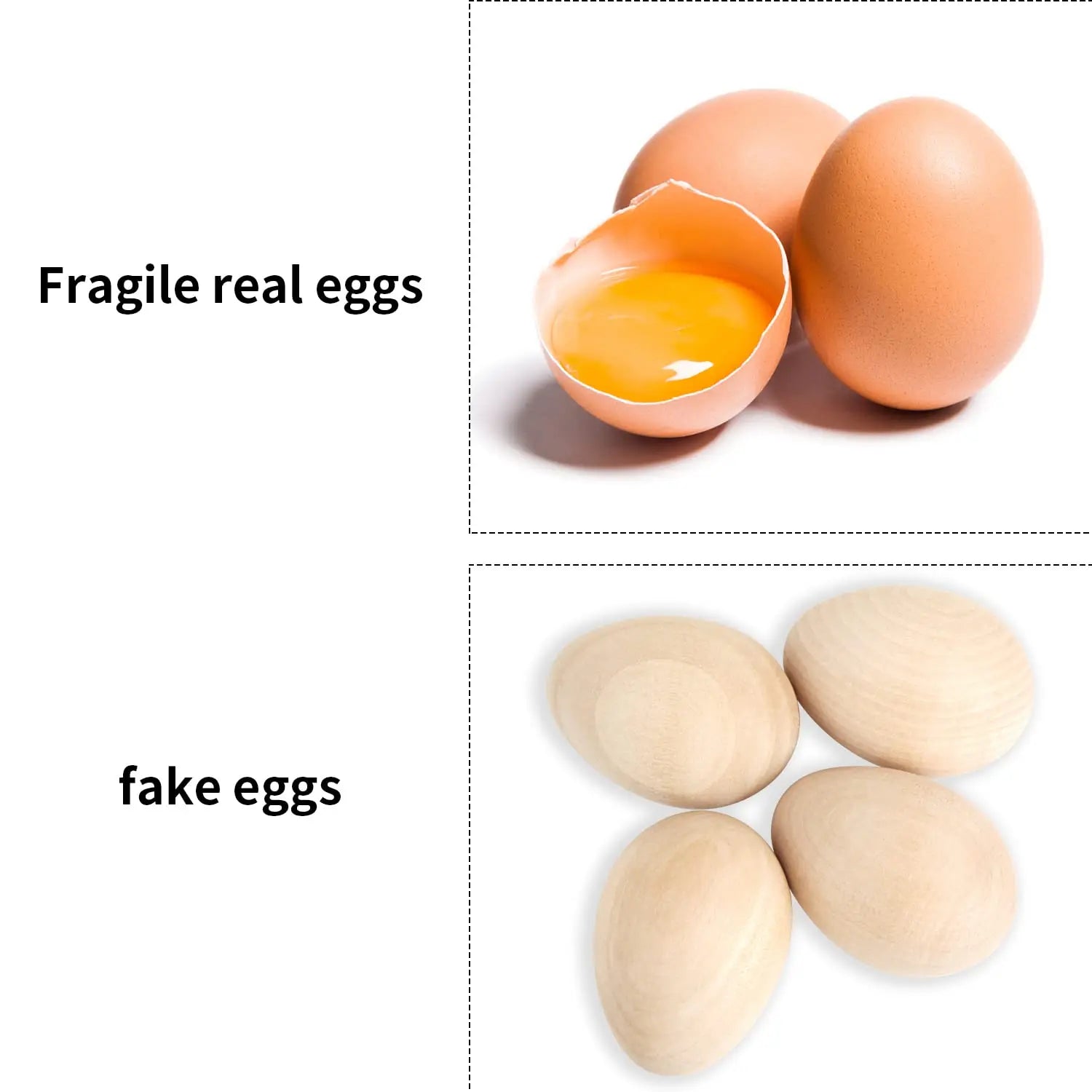 5 Stück unlackierte hölzerne Ostereier zum Basteln und Dekorieren