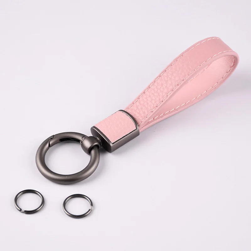 Luxuriöser Schlüsselanhänger aus PU-Leder mit goldfarbener Metall-Schnalle, 13,6 cm
