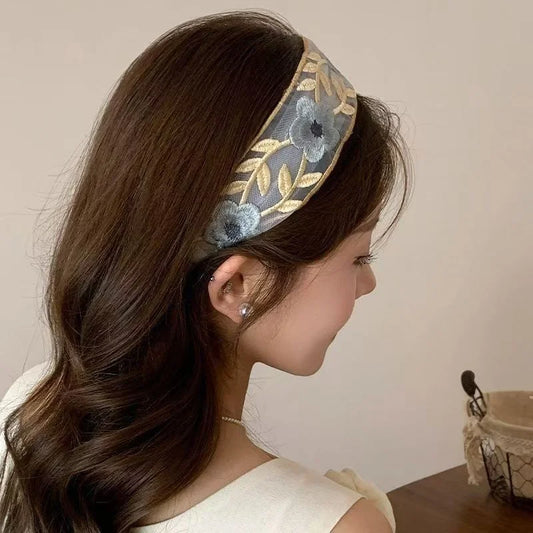 3er Set rutschfeste, mit Blumen bestickte elegante Stirnbänder für Frauen - Yabubest - Home & More