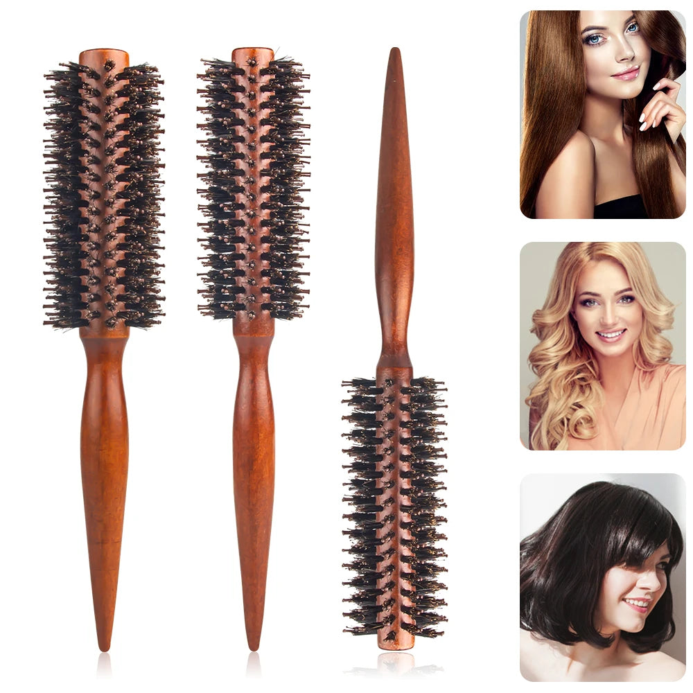 Natürlicher Wildschwein Borsten Haar Kamm mit Holzgriff